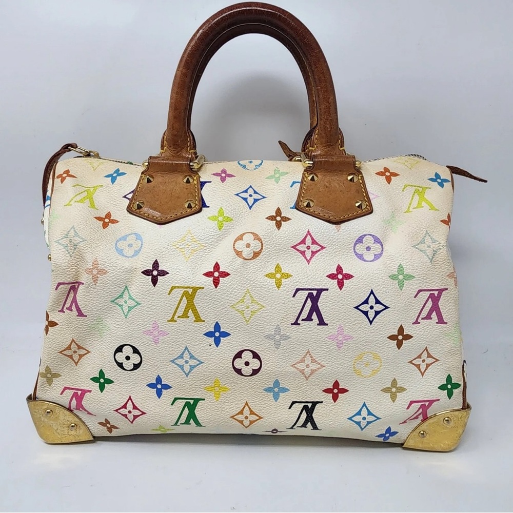 SOLD. Louis Vuitton White Murakami Speedy 30 - Picture 2 of 14